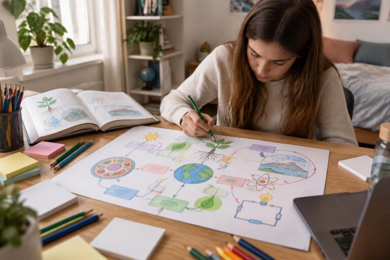 révise les sciences plus efficacement grâce aux schémas et aux mots-clés : des méthodes simples pour comprendre, mémoriser et éviter de recopier.
